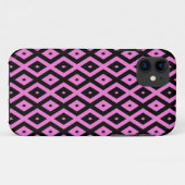 Roze en zwart diamantpatroon Case-Mate iPhone case (Achterkant (horizontaal))