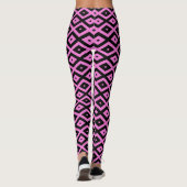 Roze en zwart diamantpatroon leggings (Achterkant)