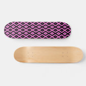Roze en zwart diamantpatroon persoonlijk skateboard (Horizontaal)