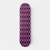 Roze en zwart diamantpatroon persoonlijk skateboard (Voorkant)