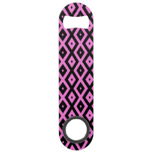Roze en zwart diamantpatroon speed flessenopener