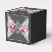 Roze en Zwart Diamond Sweet 16 Bedankdoosjes (Voorkant Zijde)