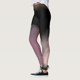 roze en zwart Eenvoudig Modern sterrenstelsel ruim Leggings