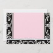 Roze en zwart etnisch Baby shower Kaart (Achterkant)