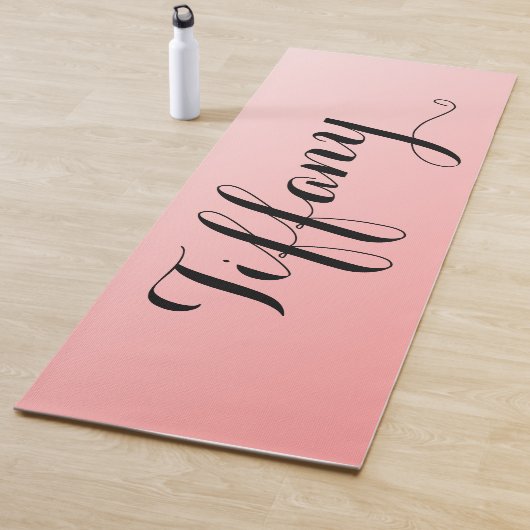  roze en zwart Fancy Yogamat (In situ)