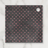 Roze en zwart Fleur de Lis Bedankjes Labels (Achterkant)
