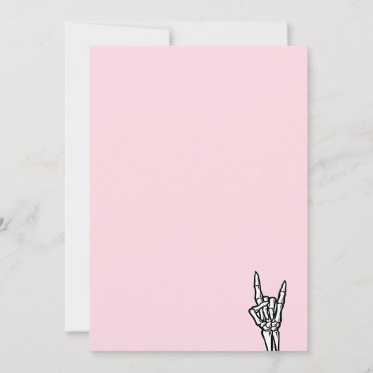 Roze en Zwart Geboren Twee Rock Gitaar 2e Verjaard Kaart (Achterkant)