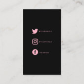 Roze en zwart gemaakt van het liefdeshart Silhouet Informatiekaartje (Achterkant)