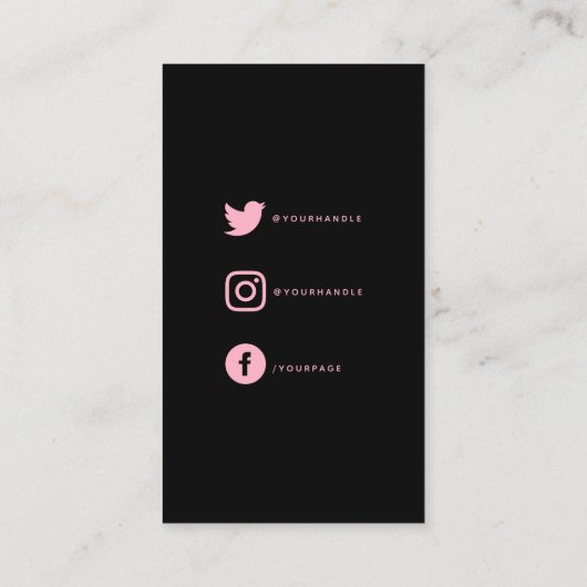 Roze en zwart gemaakt van het liefdeshart Silhouet Informatiekaartje (Achterkant)