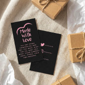 Roze en zwart gemaakt van het liefdeshart Silhouet Informatiekaartje