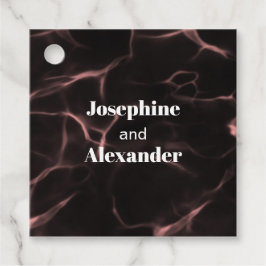 Roze en zwart gemarmerd thema bedankjes labels