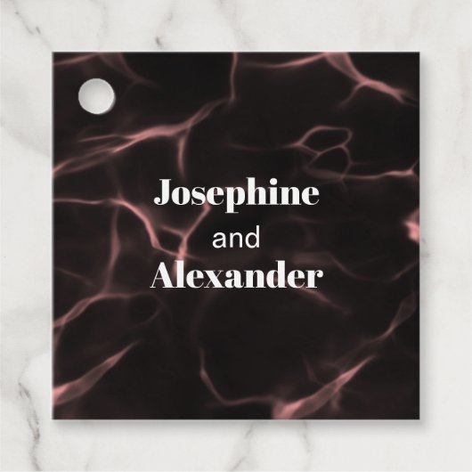 Roze en zwart gemarmerd thema bedankjes labels (Voorkant)