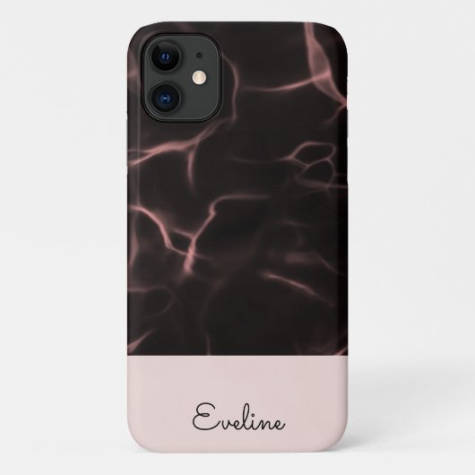 Roze en zwart gemarmerd thema Case-Mate iPhone case (Achterkant)