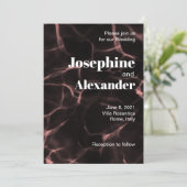 Roze en zwart gemarmerd thema kaart (Staand voorkant)