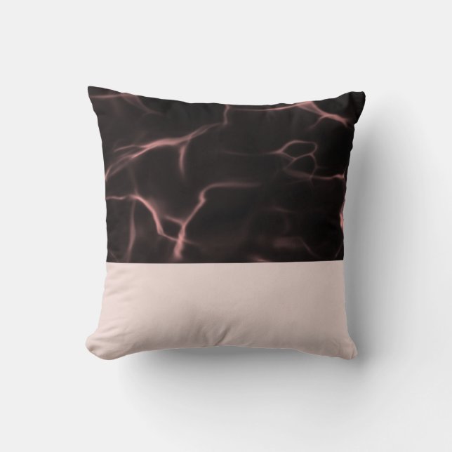 Roze en zwart gemarmerd thema kussen (Voorkant)