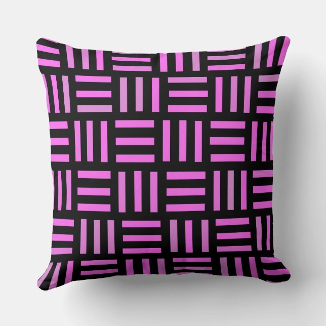 roze en zwart Geometrisch Kussen (Achterkant)