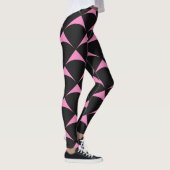 Roze en zwart geometrisch naadloos patroon leggings (Rechts)