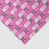 Roze en zwart geometrisch patroon Birthday Tissuepapier (Detail)