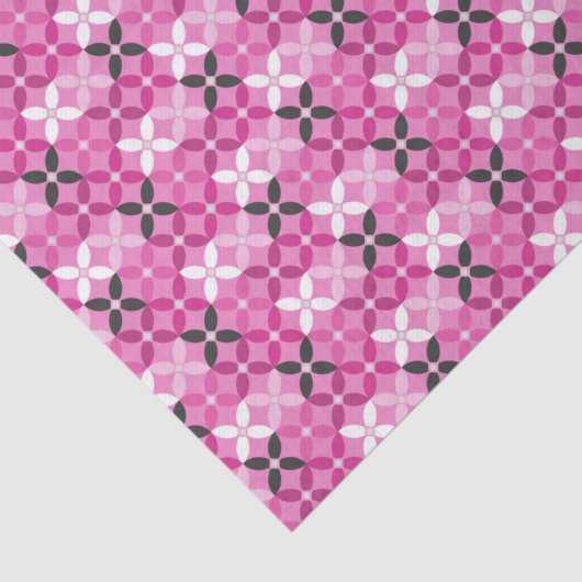Roze en zwart geometrisch patroon Birthday Tissuepapier (Detail)