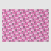 Roze en zwart geometrisch patroon Birthday Tissuepapier (Voorkant)