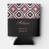 Roze en zwart geometrisch patroon blikjeskoeler