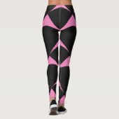 Roze en zwart geometrisch patroon leggings (Achterkant)