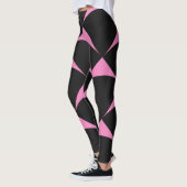 Roze en zwart geometrisch patroon leggings (Links)