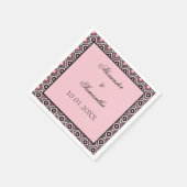 Roze en zwart geometrisch patroon servet (Hoek)