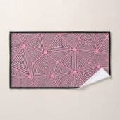 Roze en zwart geometrisch patroon voor Chic & Tren Bad Handdoek (Handdoek)
