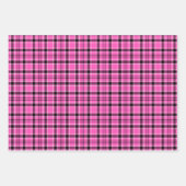 Roze en zwart gepantserd kerstpapier inpakpapier vel (Voorkant)