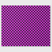 Roze en Zwart Geruit Cadeaupapier (Vlak)