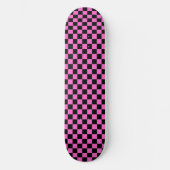 Roze en Zwart Geruit Persoonlijk Skateboard (Voorkant)