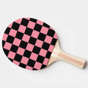 Roze en zwart geruit tafeltennisbatje