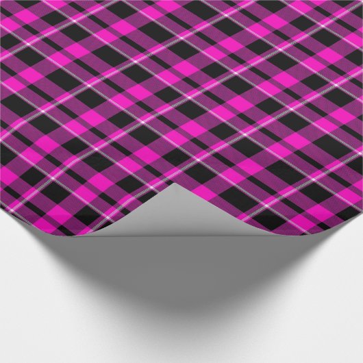 Roze en zwart geruite inpakpapier (Hoek)
