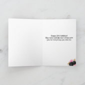 Roze en Zwart Goud 20e Verjaardag Kaart (Binnen)