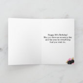 Roze en Zwart Goud 30e Verjaardag Kaart (Binnen)