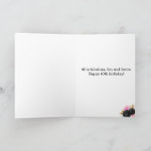 Roze en Zwart Goud 40e Verjaardag Kaart (Binnen)