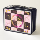 Roze en Zwart Grafische Kunst, Mystic Checkerboard (Achterkant)