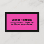 Roze en zwart grote tekst vet visitekaartje (Achterkant)