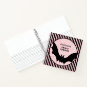 Roze en Zwart | Halloween Bruidsdouche | Vleermuis Notitieboek (Binnen)
