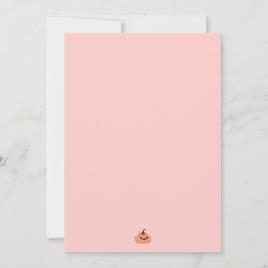 Roze en Zwart Halloween Verjaardagsfeest Kaart (Achterkant)