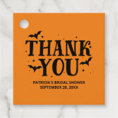 Roze en zwart Halloween Vrijgezellenfeest Dank u Bedankjes Labels (Voorkant)