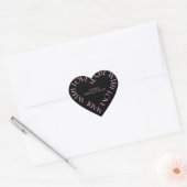 Roze en zwart handgemaakt met liefdesverpakking hart sticker (Envelop)