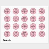 Roze en zwart Happy Valentine's Day Envelope Seal Ronde Sticker (Vel)
