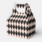  roze en zwart Harlequin Patroon Bedankdoosjes (Achterkant)