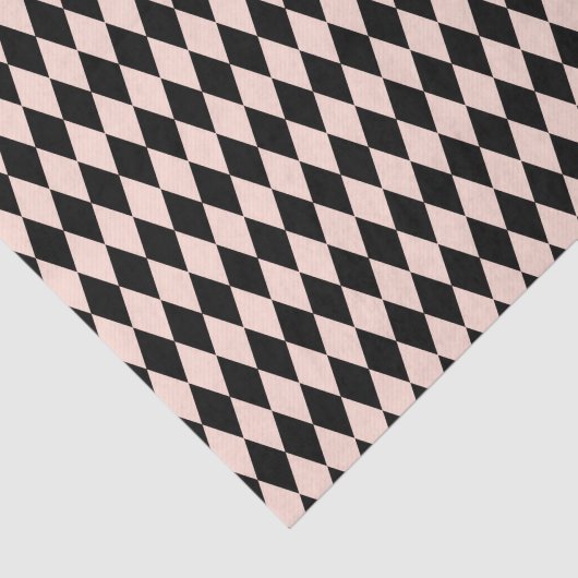 roze en zwart Harlequin Patroon Tissuepapier (Detail)