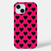 Roze en zwart hartpatroon Case-Mate iPhone case (Achterkant)
