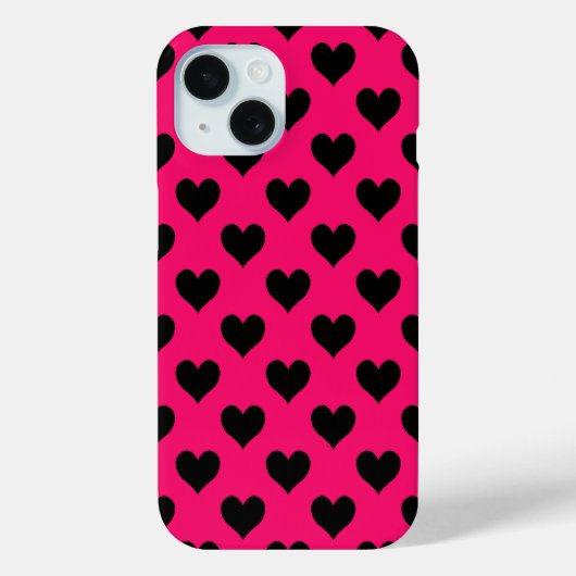 Roze en zwart hartpatroon Case-Mate iPhone case (Achterkant)
