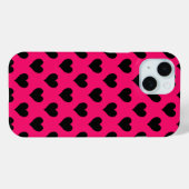 Roze en zwart hartpatroon Case-Mate iPhone case (Achterkant (horizontaal))