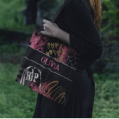 Roze en zwart herbruikbare Halloween Tote Bag